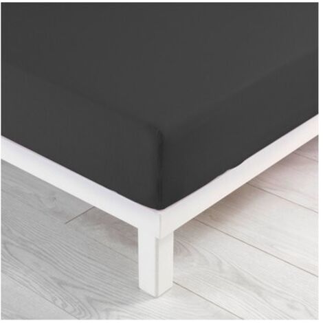 Drap housse en jersey uni Anthracite 140x190 cm (1/3)