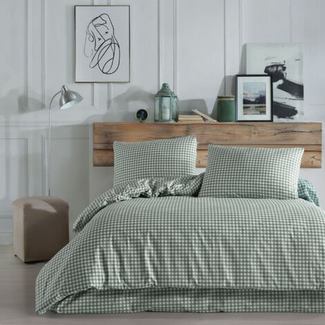 Parure de lit Vichy 200x200 Vert