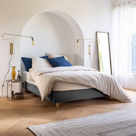 Cache-sommier Anthracite LEAVE - Someo 90x190 cm