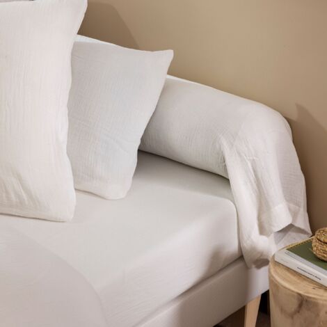 Taie de traversin 43x205 gaze de coton blanc Terre de Nuit NOA - NOA