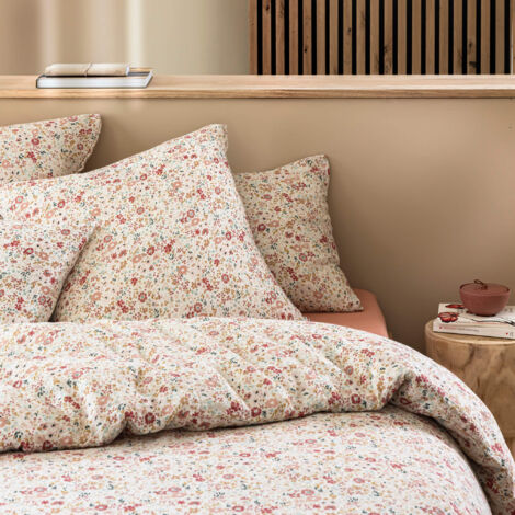 Taie d'oreiller 63x63 gaze de coton floral Terre de nuit
