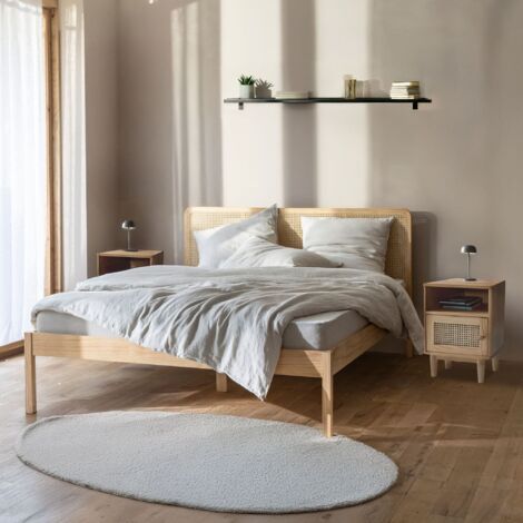 Lot de deux tables de chevet cannage en pin massif ANNA - ANNA (1/5)