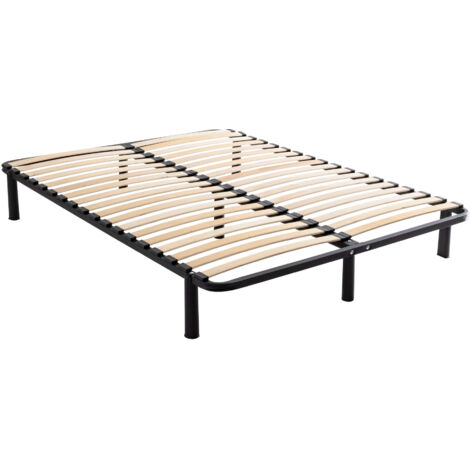 Sommier cadre à lattes métal en kit pieds inclus 140x190 (1/5)