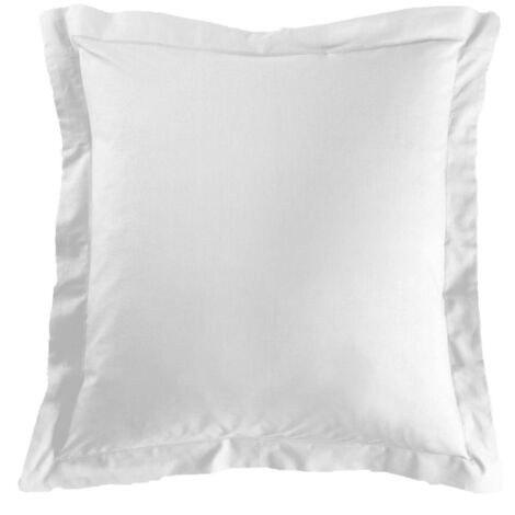 Douceur D'Intérieur – Taie d'oreiller unie 63x63 cm en pur coton – Point bourdon ton sur ton – Tissage serré 57 fils/cm2 pour confort durable