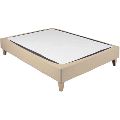 Cache-sommier coton jersey beige 120x190 à 130x200