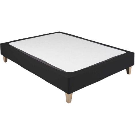 Terre De Nuit – Cache-sommier en coton jersey noir 140x190 – Élastique pour sommiers 15-30 cm – 130g/m² certifié Oeko-Tex® – Lavable jusqu'à 95°