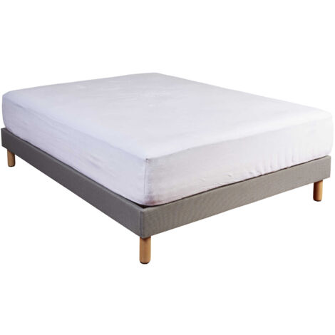 Protège matelas molleton 100% coton - bonnet 50 cm 140x190 (1/4)
