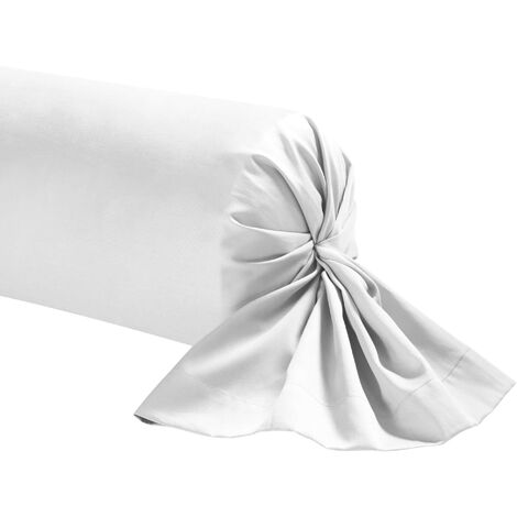 Taie de traversin blanche 100% coton 140 cm