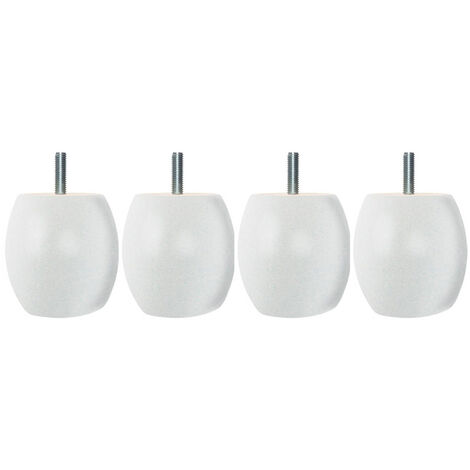 4 pieds boules bois blanc 9,5 cm