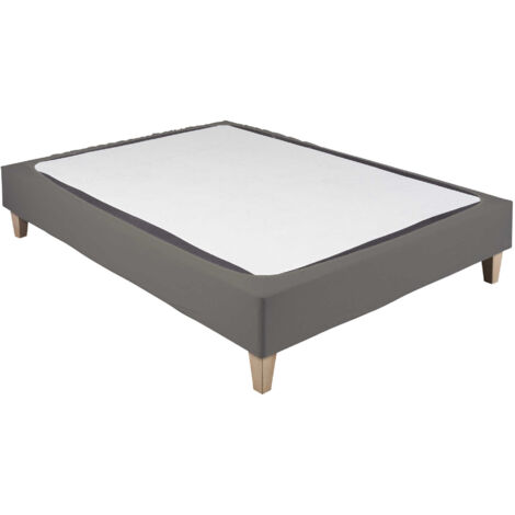 Cache-sommier coton jersey taupe 160x190