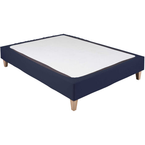 Cache-sommier coton jersey bleu marine 140x190 à 150x200