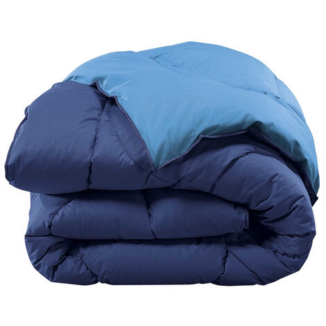 Édredon gonflant bicolore bleu jean-bleu océan Terre de Nuit 140x150
