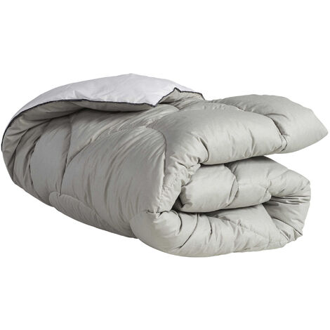 Édredon gonflant bicolore blanc-gris Terre de Nuit 90x150