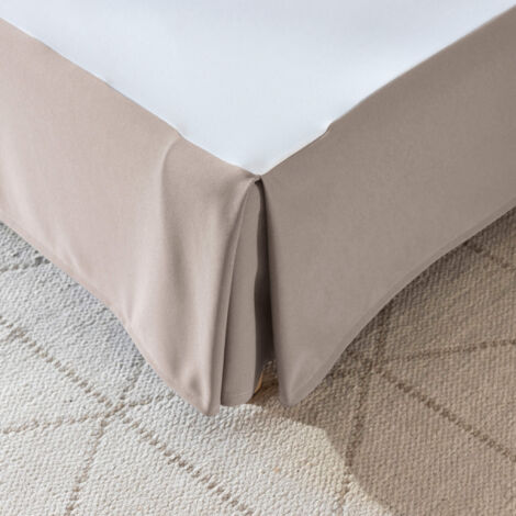 Terre De Nuit – Cache-sommier intégral taupe 160x200 cm – 100% polyester – Lavable en machine jusqu'à 40° – Compatible avec la majorité des sommiers