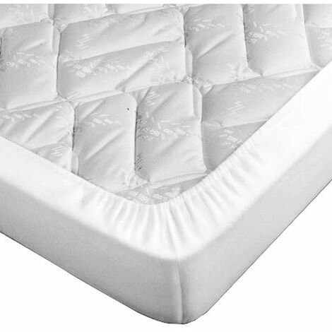 Drap housse blanc pour canapé lit bonnet 15 cm 115x185 (1/2)