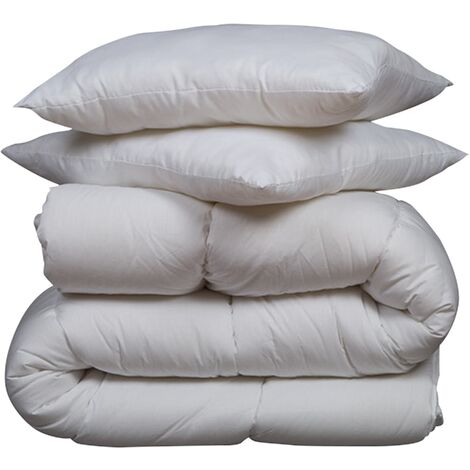 Pack couette mi-saison 350g 240x220 et oreiller luxe anti-acariens Someo