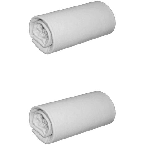 Lot de 2 draps housses jersey gris bonnet 30 cm 100% coton biologique 70/80x190/200