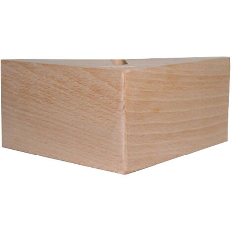 4 pieds angle droit bois brut naturel 8 cm