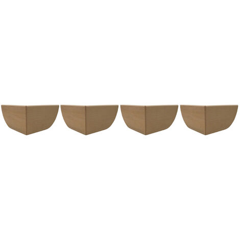 4 pieds angle galbé bois brut naturel 10.5 cm (1/2)