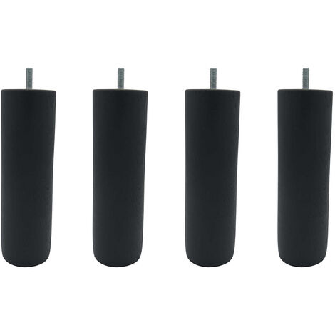 4 pieds cylindriques bois anthracite 20 cm