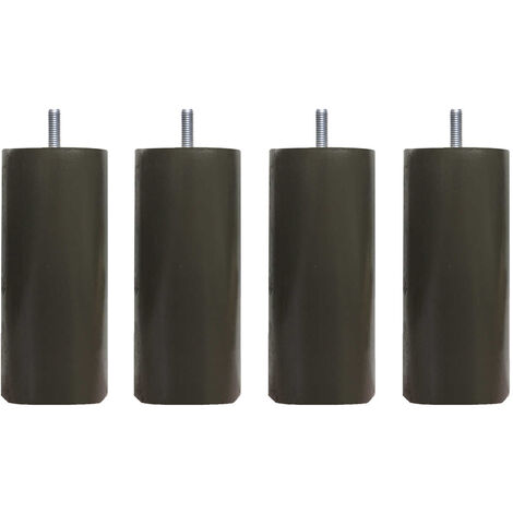4 pieds cylindriques bois taupe 25 cm
