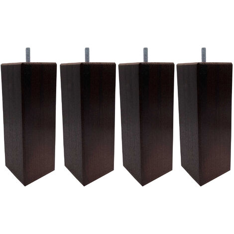 4 pieds carrés bois wengué 19 cm