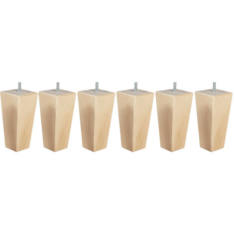 6 pieds fuseau tronqué bois naturel 15 cm (1/2)