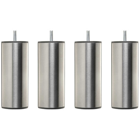 Pieds cylindriques inox 15 cm – Lot de 4 – Filetage 8 mm – Diamètre 6 cm – Fabrication respectueuse de l'environnement – Someo