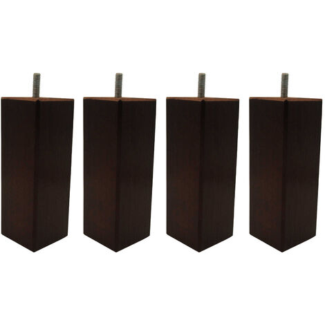 4 pieds carrés bois wengué 15 cm