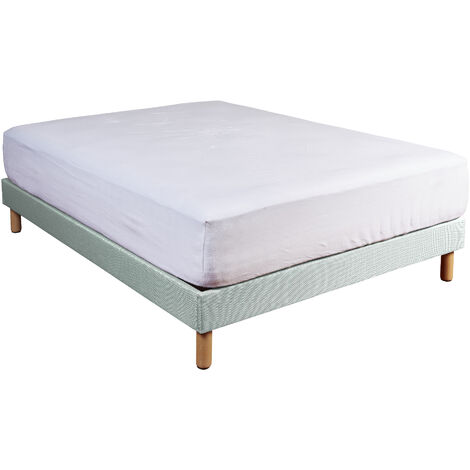 Protège matelas molleton 100% coton bio - bonnet 40 cm 160x200 (1/4)