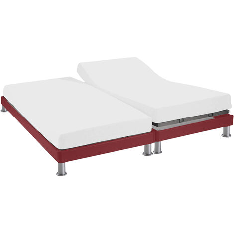 Protège matelas molleton imperméable - bonnet 27 cm TPR pour sommier articulé 2x80x200 (1/5)