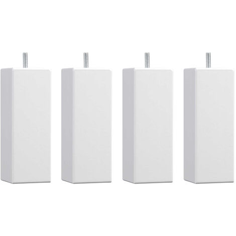 4 pieds carrés bois blanc 15 cm