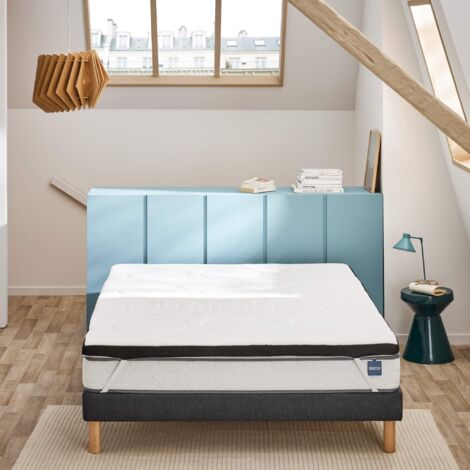 Surmatelas mémoire de forme 180x200 – Épaisseur 7 cm – Mousse visco-élastique anti-acariens – Confort optimal pour matelas ferme – Bultex
