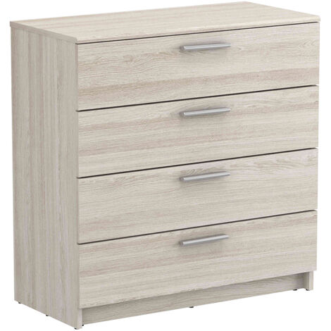 Commode 4 tiroirs en bois imitation chêne shannon - CO180 (1/3)