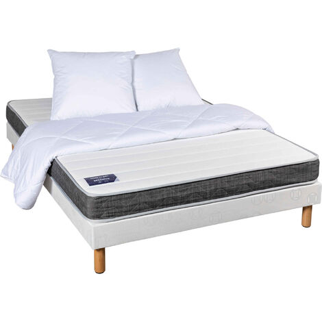 Matelas 100x200 + Sommier + pieds Offerts Mousse Poli Lattex