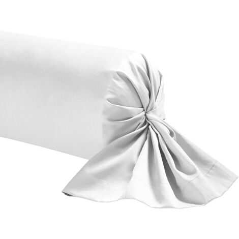 Taie de traversin blanc 100% satin de coton 140 cm