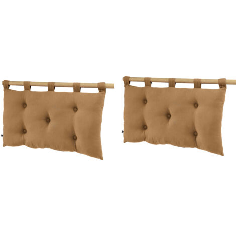 Lot de 2 têtes de lit à suspendre double gaze 50x80 cm marron (1/2)
