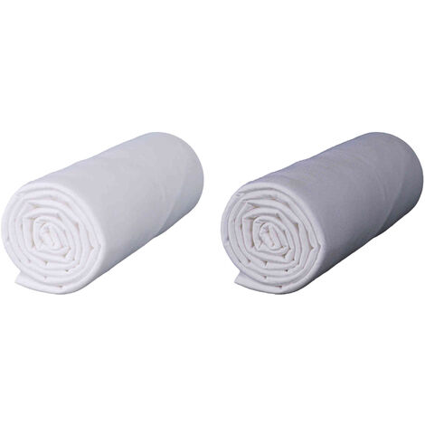 Lot de 2 draps housses bébé jersey bio blanc et gris 60x120 cm (1/5)