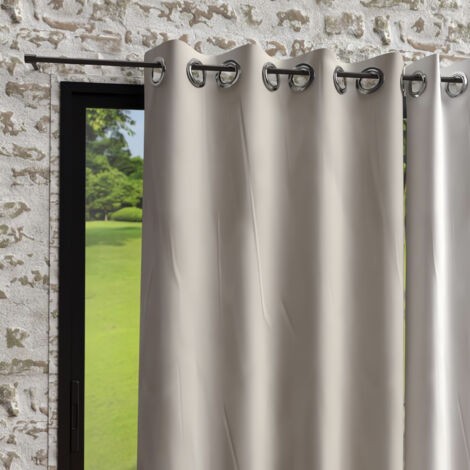 Homemaison – Rideau à oeillets en microfibre lavée 135x250 cm – Finition 8 œillets inox anti-rouilles – Lavable en machine à 30°C – Motif uni