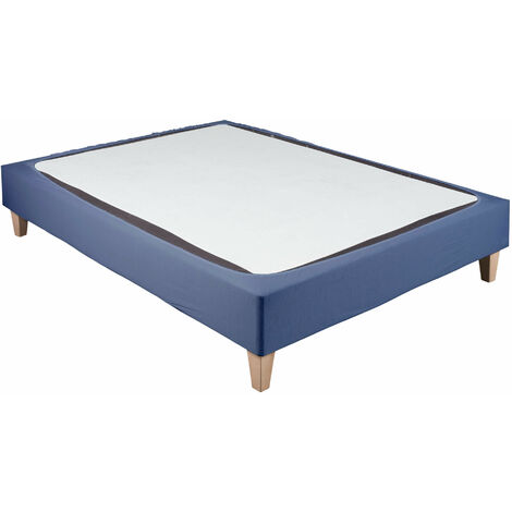 Cache-sommier coton jersey bleu océan 140x200
