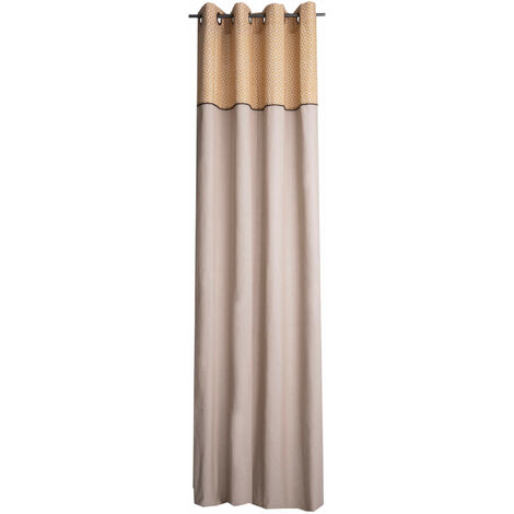 Rideau à œillets en coton chambray curry 135x250 (1/3)