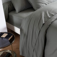 Drap plat coton lavé - SOMEO Kaki 270x300 - CELESTE