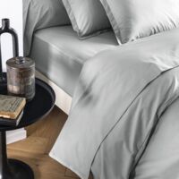 Drap plat coton percale Gris 240x310 - SOMEO - MORPHEE