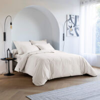 Parure de lit coton percale Meringue 260x240 - SOMEO - MORPHEE