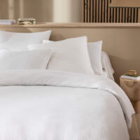 Taie d'oreiller 50x70 gaze de coton blanc Terre de Nuit NOA - NOA