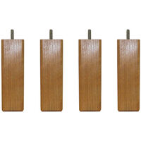 4 pieds carré bois merisier clair 15 cm