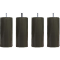 4 pieds cylindriques bois taupe 25 cm