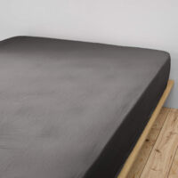 Drap housse double gaze de coton gris anthracite 180x200 cm