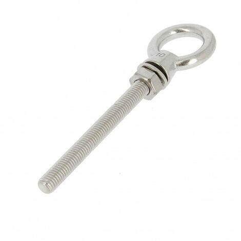 Piton à œil fileté M6x80 en inox A4 – Résistant à la corrosion – Pour fixation dans béton armé – Longueur 80 mm