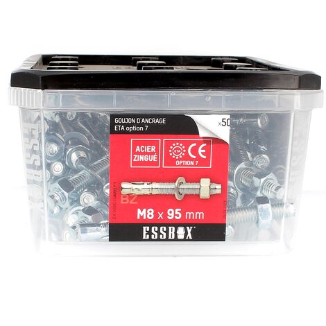 ESSBOX de 50 Goujons D'Ancrage 8X95 Acier (1/2)